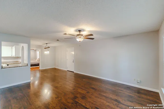 a view of a livingroom with a chandelier