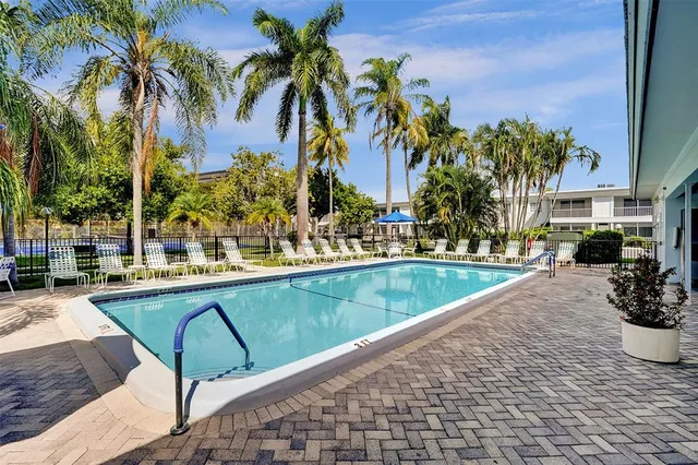 a view of a park with plants and trees