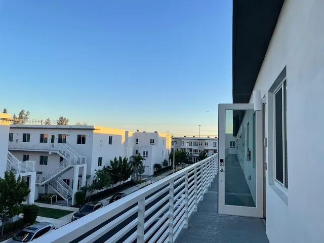 a view of city from a balcony