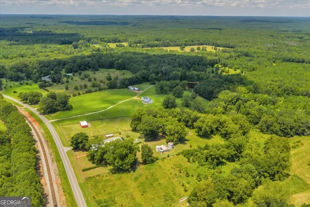 a view of a golf course with a garden