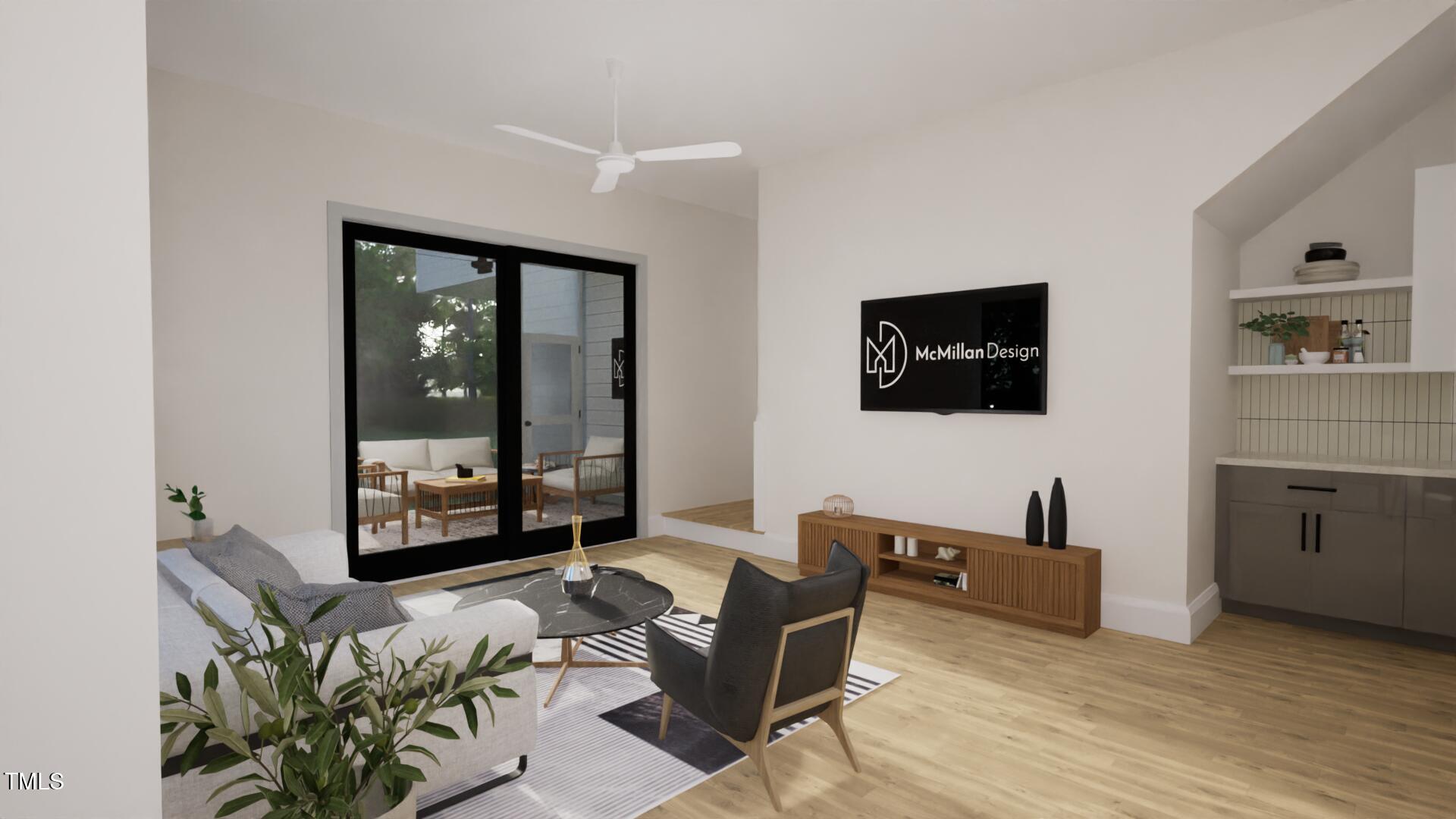 1806 Pershing Road Raleigh, NC 27608 - Photo 13 of 36 a living room with furniture window and a flat screen tv