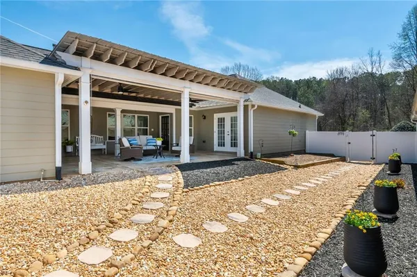 a view of a house with patio