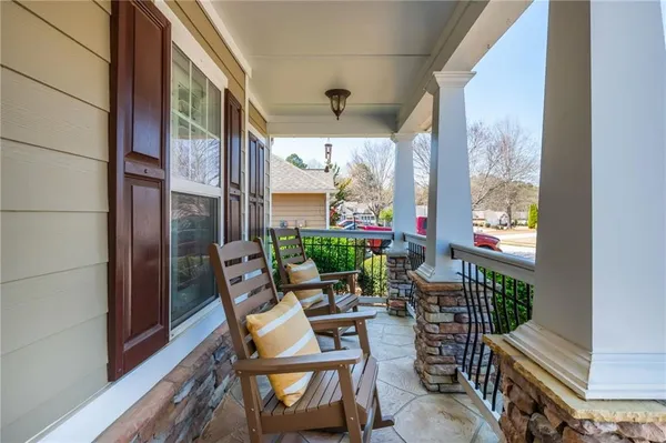 a outdoor space with chairs