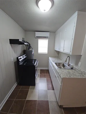 a kitchen with a sink a stove and refrigerator