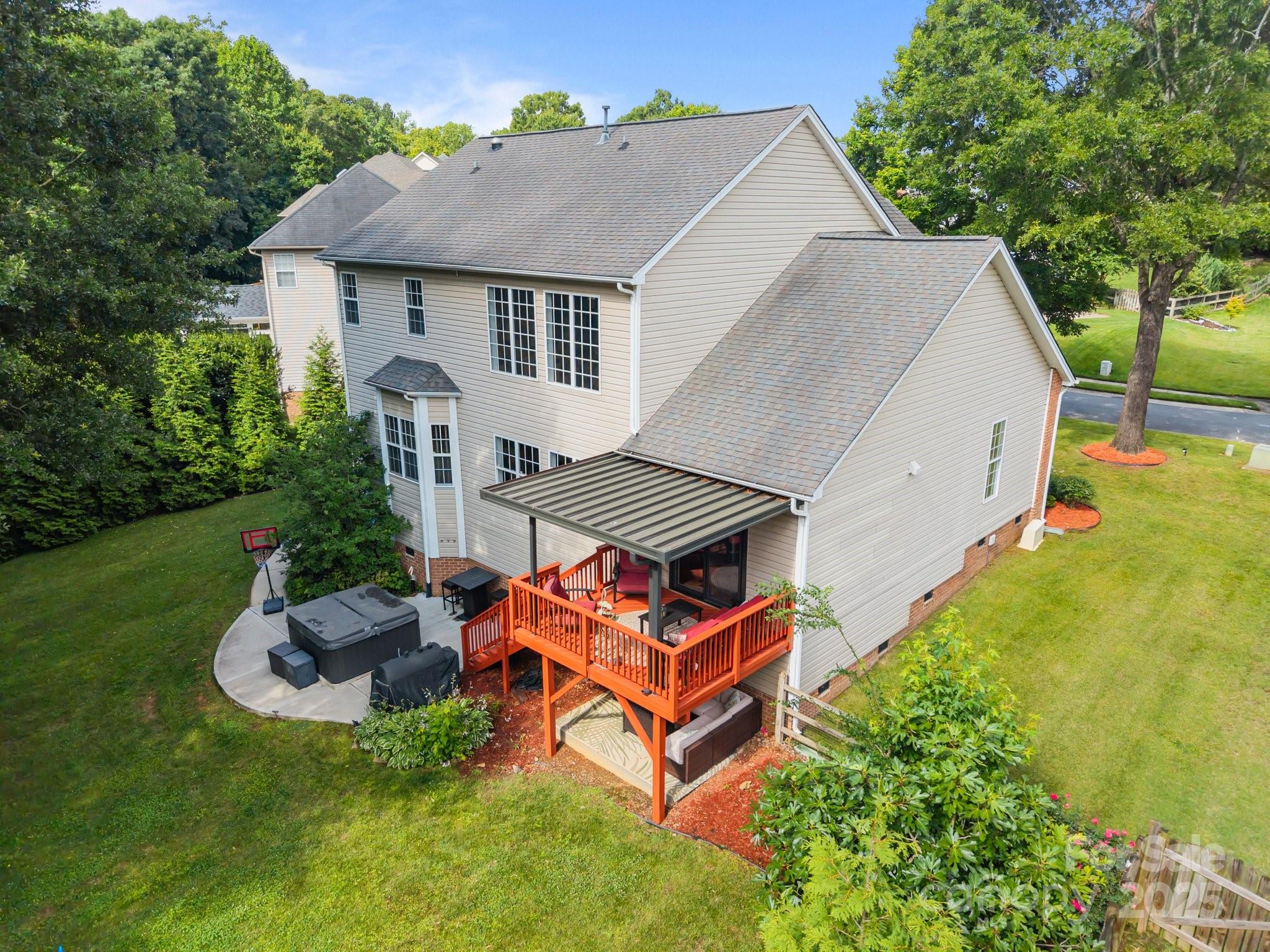 10919 Valley Spring Drive Charlotte, NC 28277 - Photo 38 of 47 a aerial view of a house with backyard