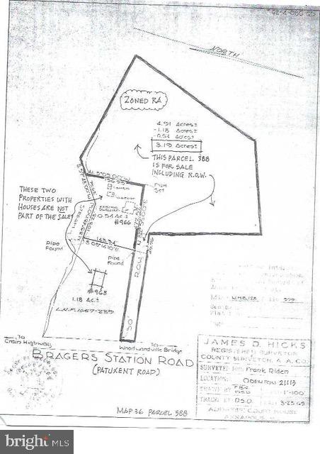 Outline of shape of lot