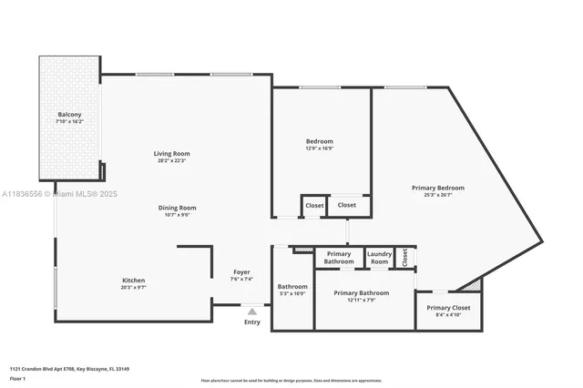 $1,795,000 | 1121 Crandon Boulevard, Unit E708, Key Biscayne, FL 33149