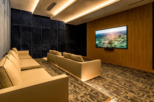 a building outdoor space with patio furniture