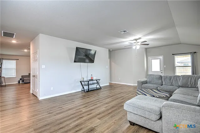 a view of a dining room and livingroom view
