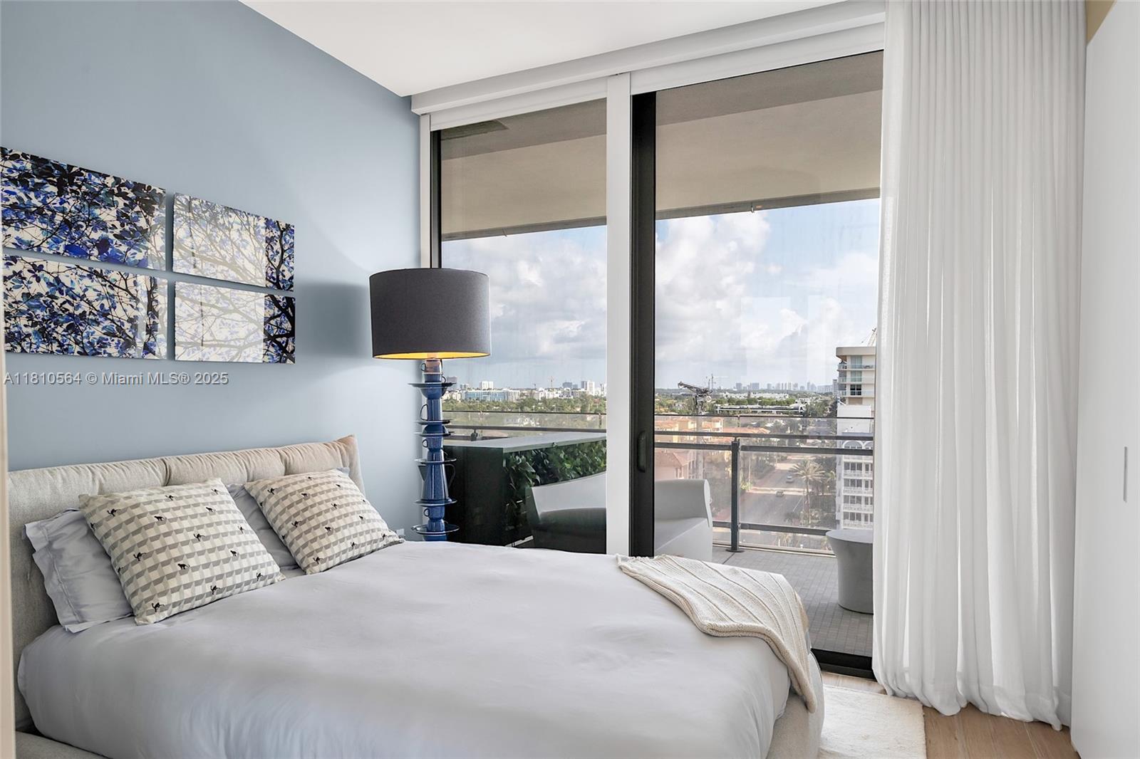 8701 Collins Avenue, Unit 905 Miami Beach, FL 33154 - Photo 39 of 80 a bedroom with a large bed and a window