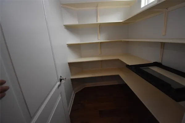 a storage room with washer and dryer