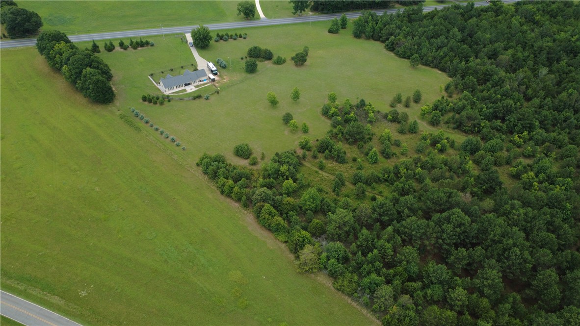 2900 Highway 187 Anderson, SC 29626 - Photo 36 of 41 An aerial perspective reveals a serene home nestled amidst vast green fields and a dense tree line.