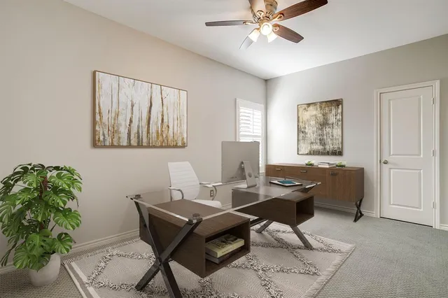 a living room with furniture and window