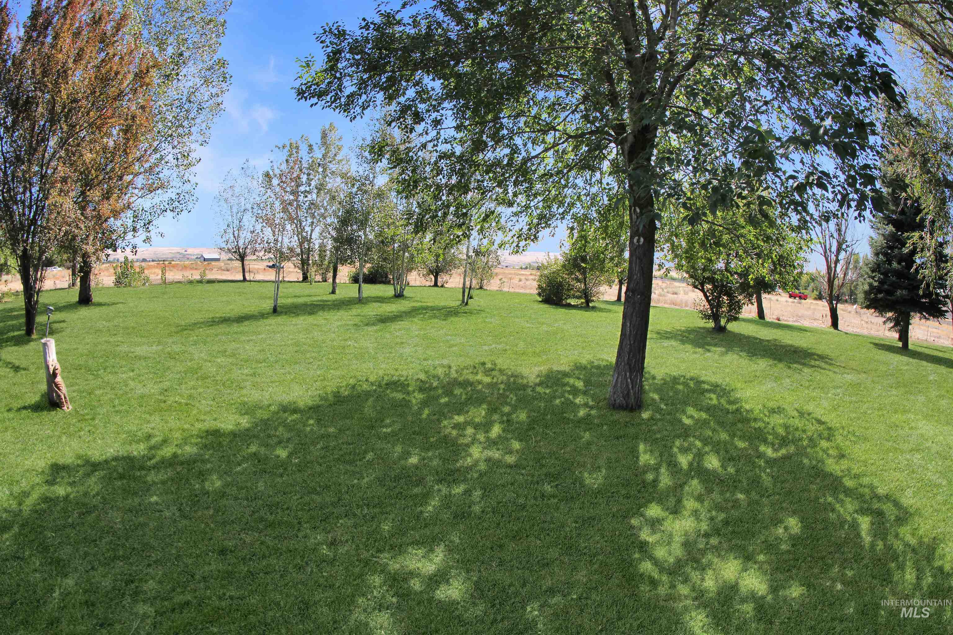2110 Sage Creek Road Midvale, ID 83645 - Photo 2 of 42 Expansive lawn with mature trees, providing natural shade, and a clear blue sky background