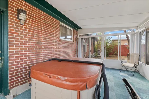 a view of jacuzzi with couch