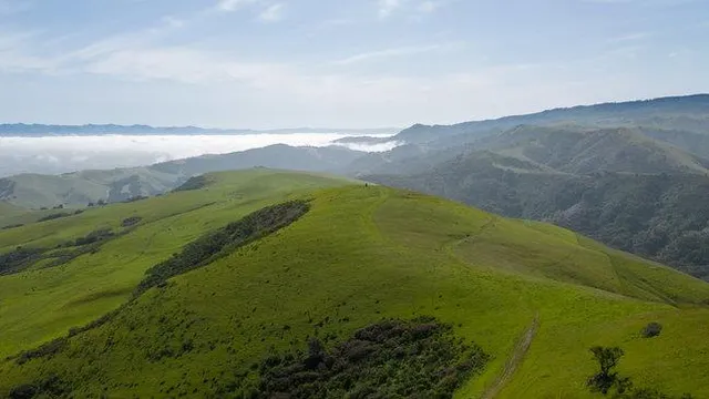 a view of an lake and mountain
