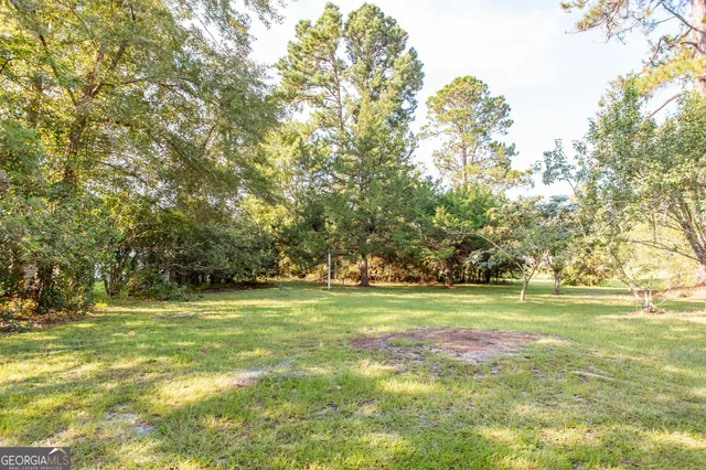 a view of an ocean from a yard