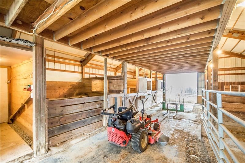 108 Castile Ridge Road Waynesburg, PA 15370 - Photo 5 of 25 Inside, you'll find 3 horse stalls, a dedicated stud stall, a hook-up for water, and a huge flat loft space!