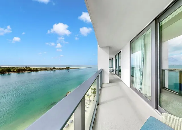 a view of balcony with hardwood