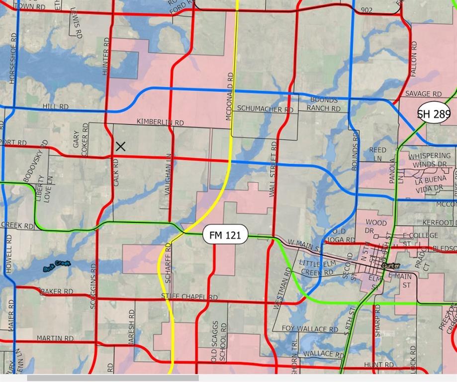Map location of property on Grayson Co Thoroughfare Map