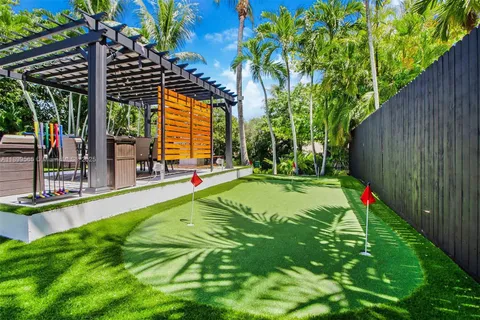 a view of a park with trees