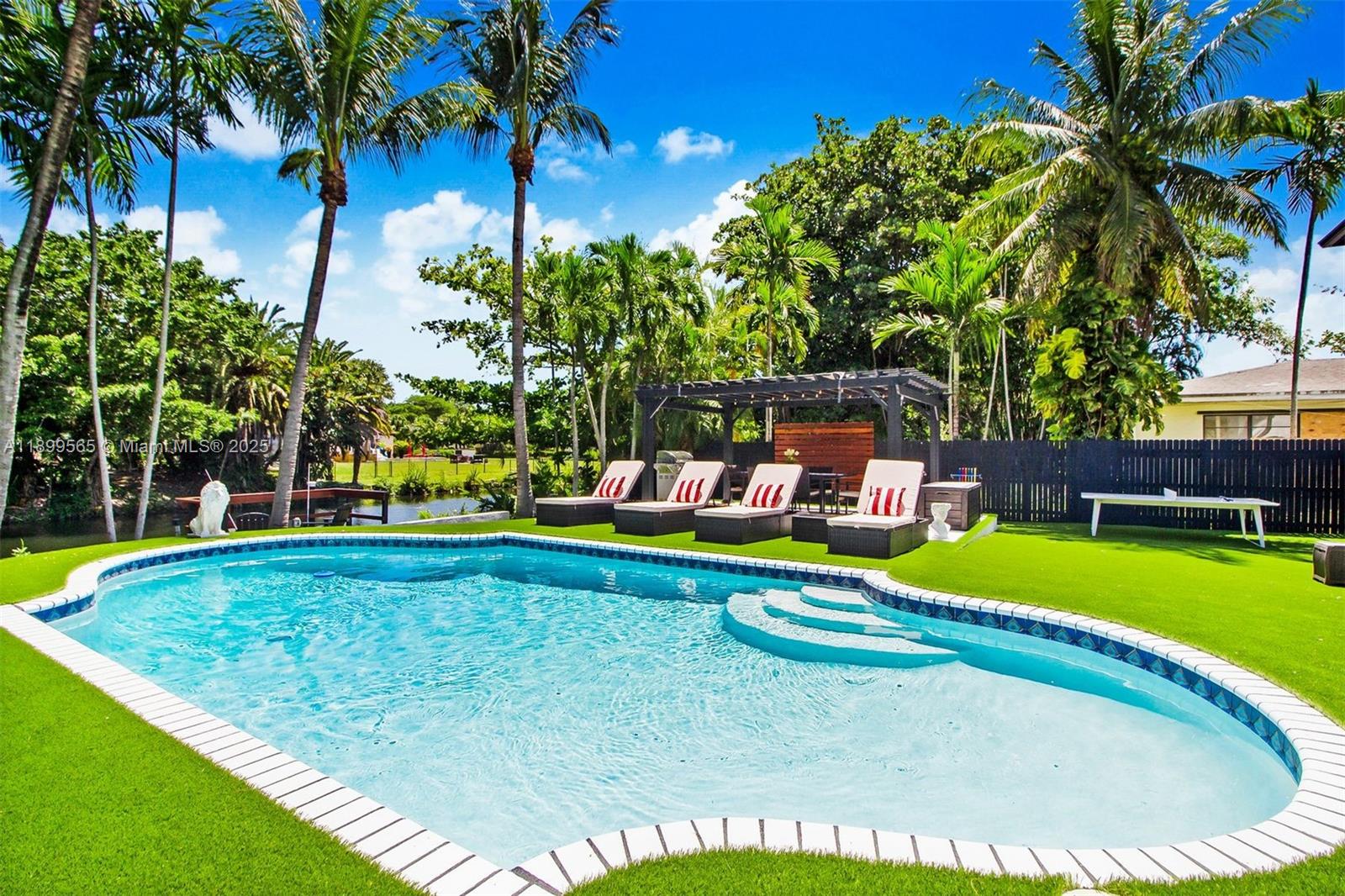11975 West Biscayne Canal Road Miami, FL 33161 - Photo 9 of 58 a view of a swimming pool with a garden