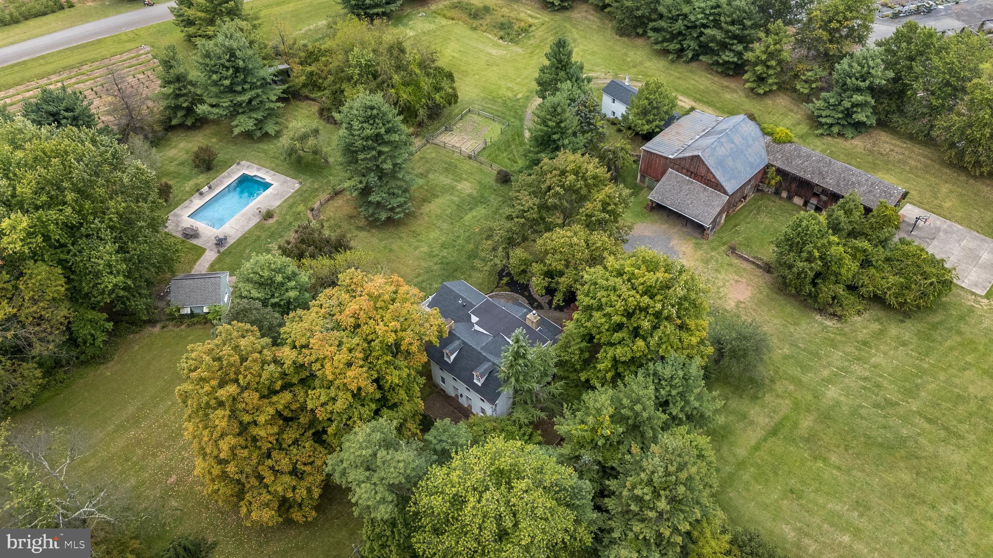 1341 Durham Road New Hope, PA 18938 - Photo 1 of 75 an aerial view of residential house with outdoor space and trees all around