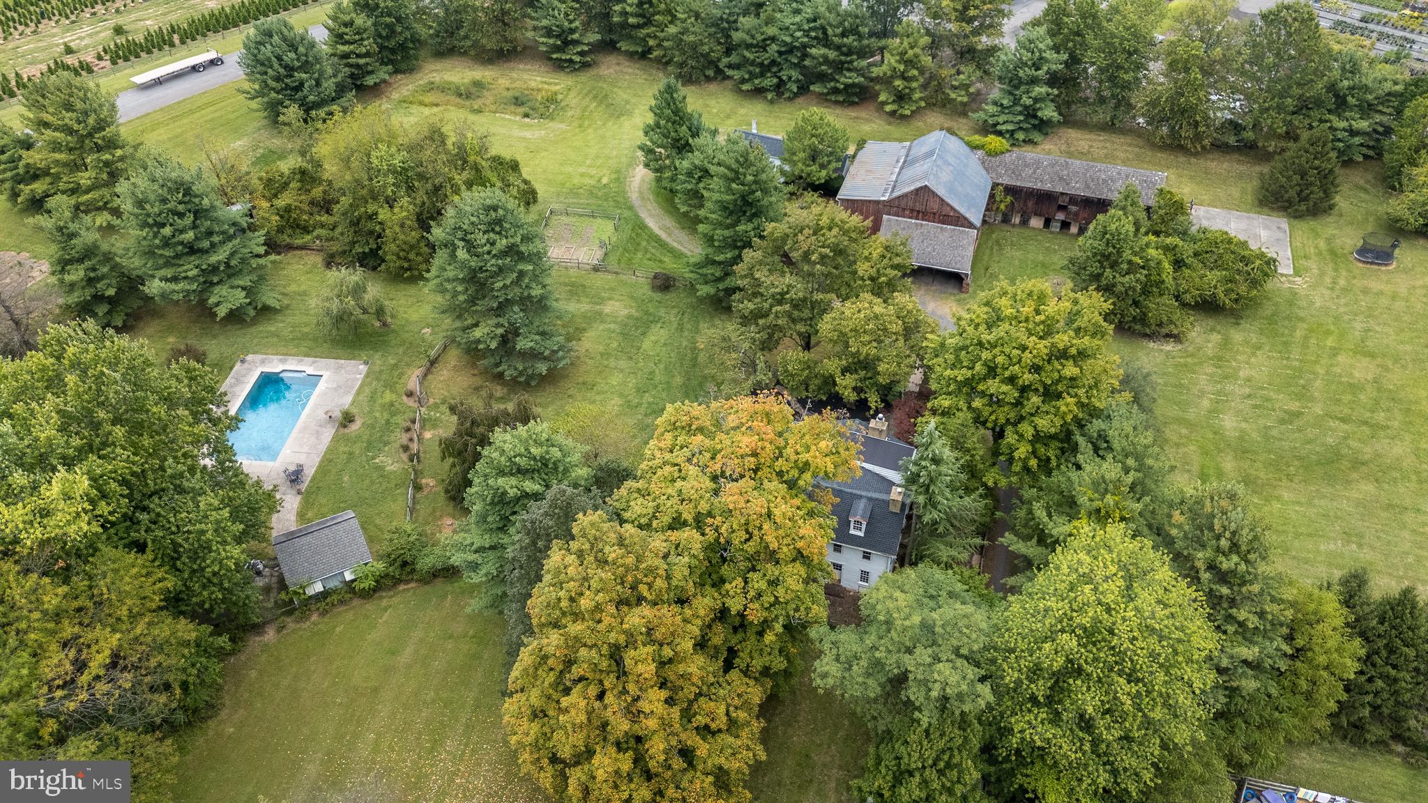 1341 Durham Road New Hope, PA 18938 - Photo 71 of 75 an aerial view of residential house with outdoor space and trees all around