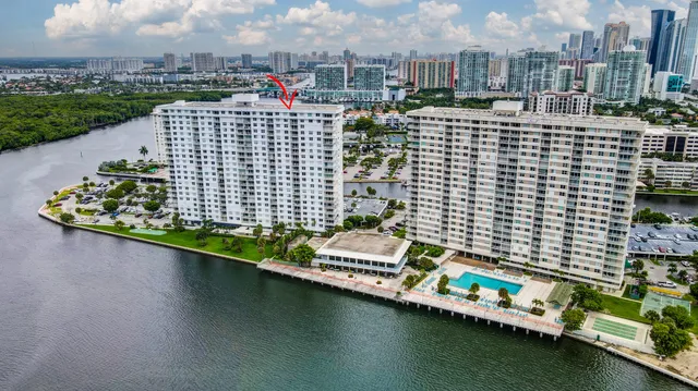 a view of a balcony with many windows
