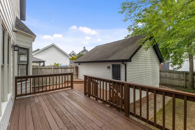 a view of wooden deck