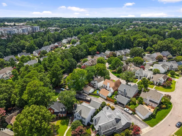 an aerial view of a house