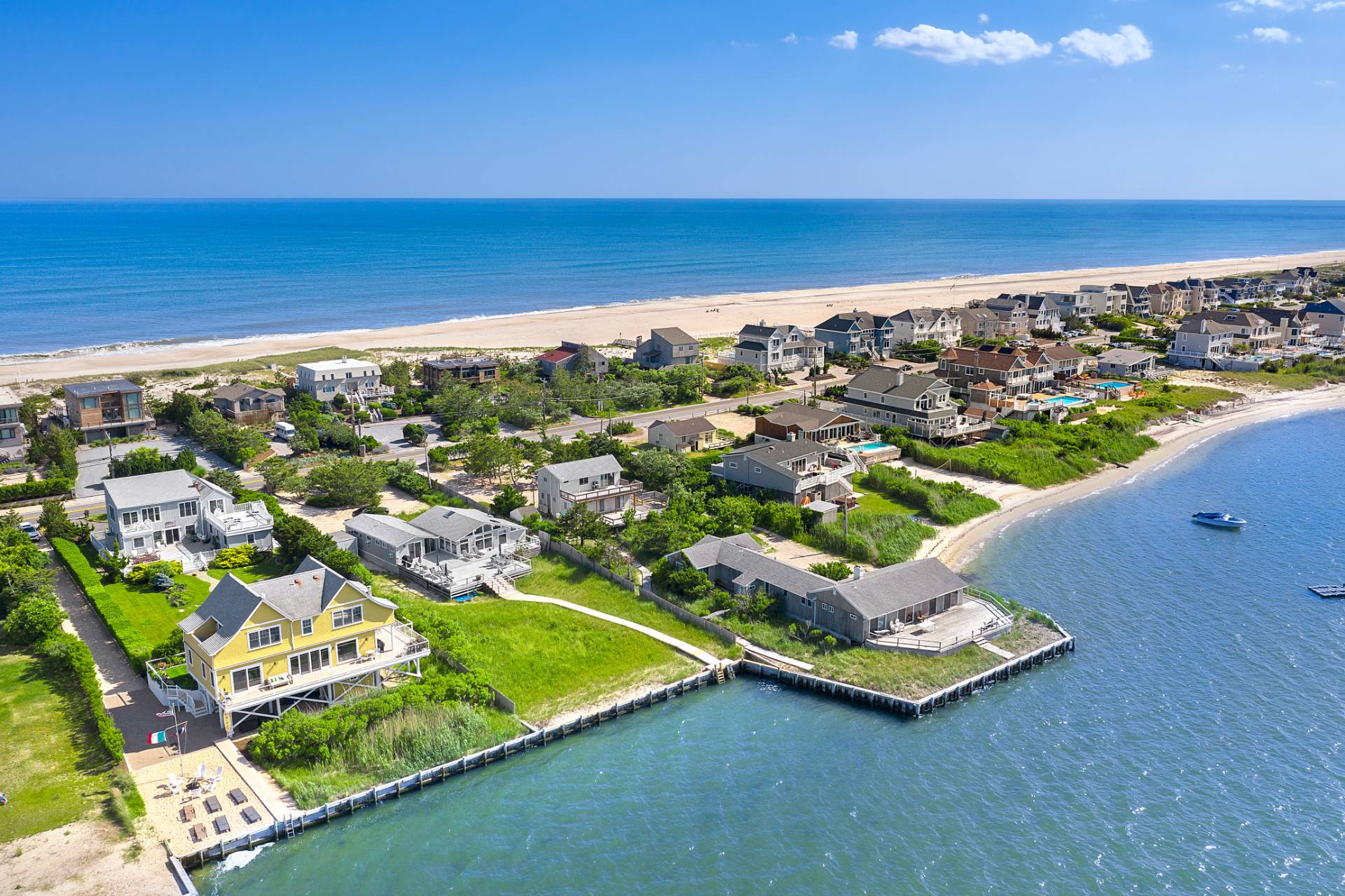 650 Dune Road Westhampton, NY 11978 - Photo 22 of 22 an aerial view of residential houses with outdoor space