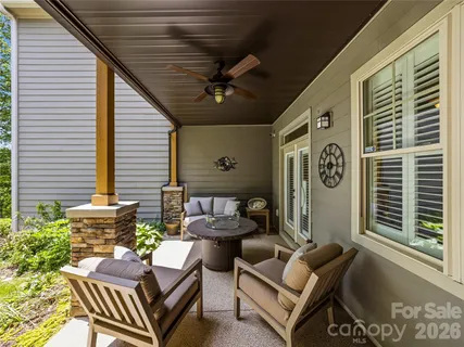 a outdoor living space with furniture