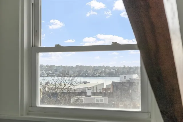 a view of a glass door and window