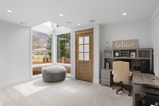 1354 South 800 East Mapleton, UT 84664 - Photo 78 of 129 Office featuring light colored carpet and recessed lighting