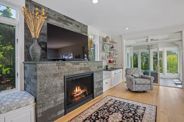 a view of a balcony with an ocean view
