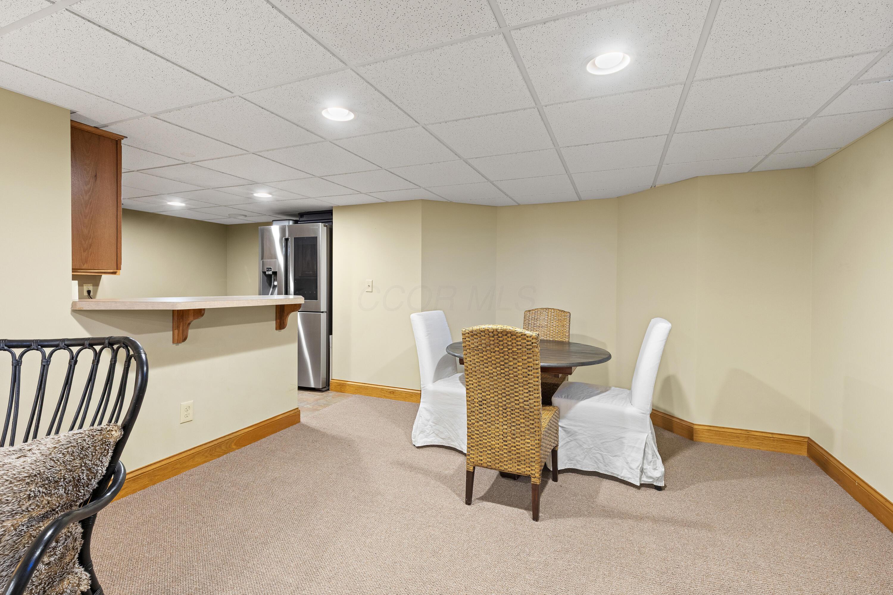 1364 Dale Ford Road Delaware, OH 43015 - Photo 75 of 112 • Berber carpet • Sage painted walls • Can lighting • Acoustic ceiling tiles • Main water shut off