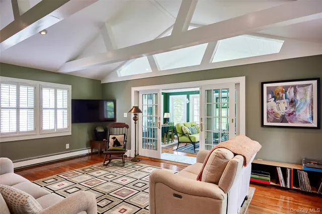 a living room with furniture and a couch