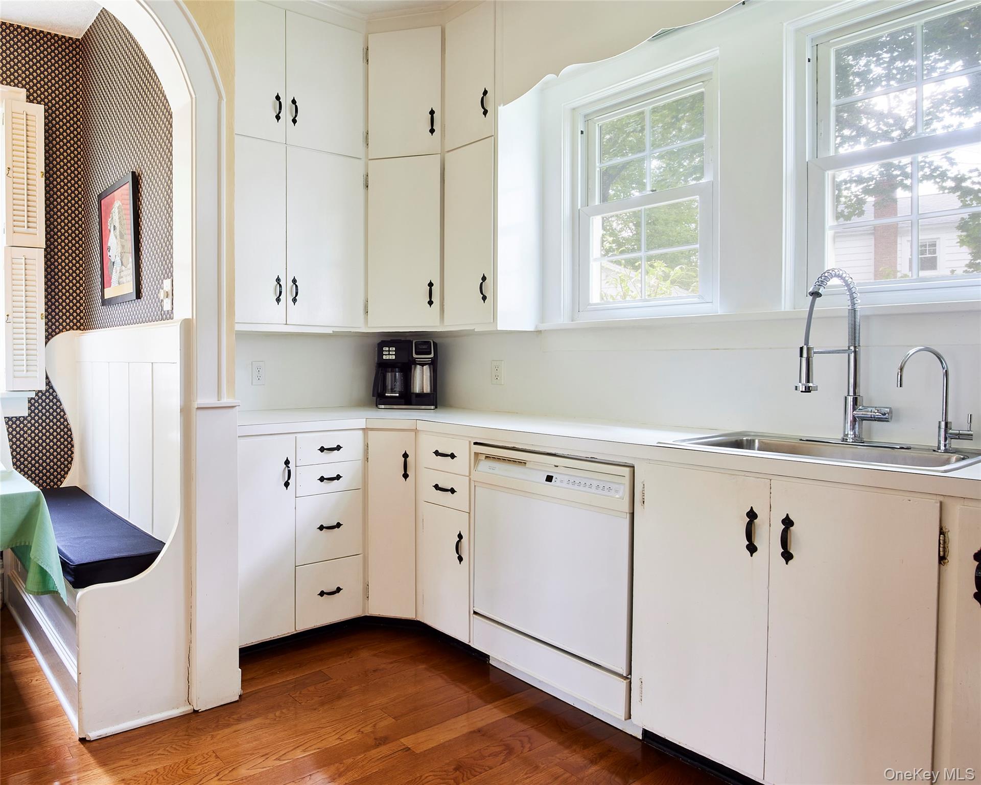 11 Harding Lane Roscoe, NY 12776 - Photo 27 of 48 a kitchen with granite countertop white cabinets and white appliances