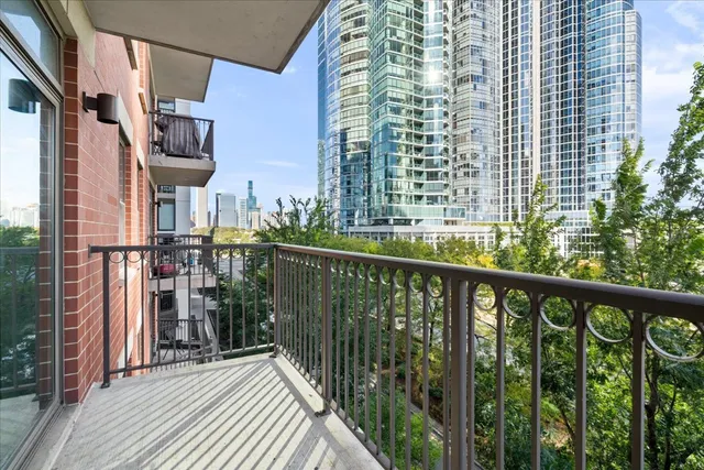 a balcony with street view