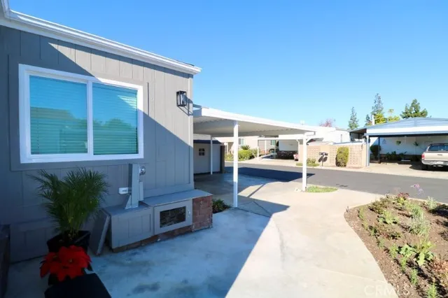 a view of a backyard of a house