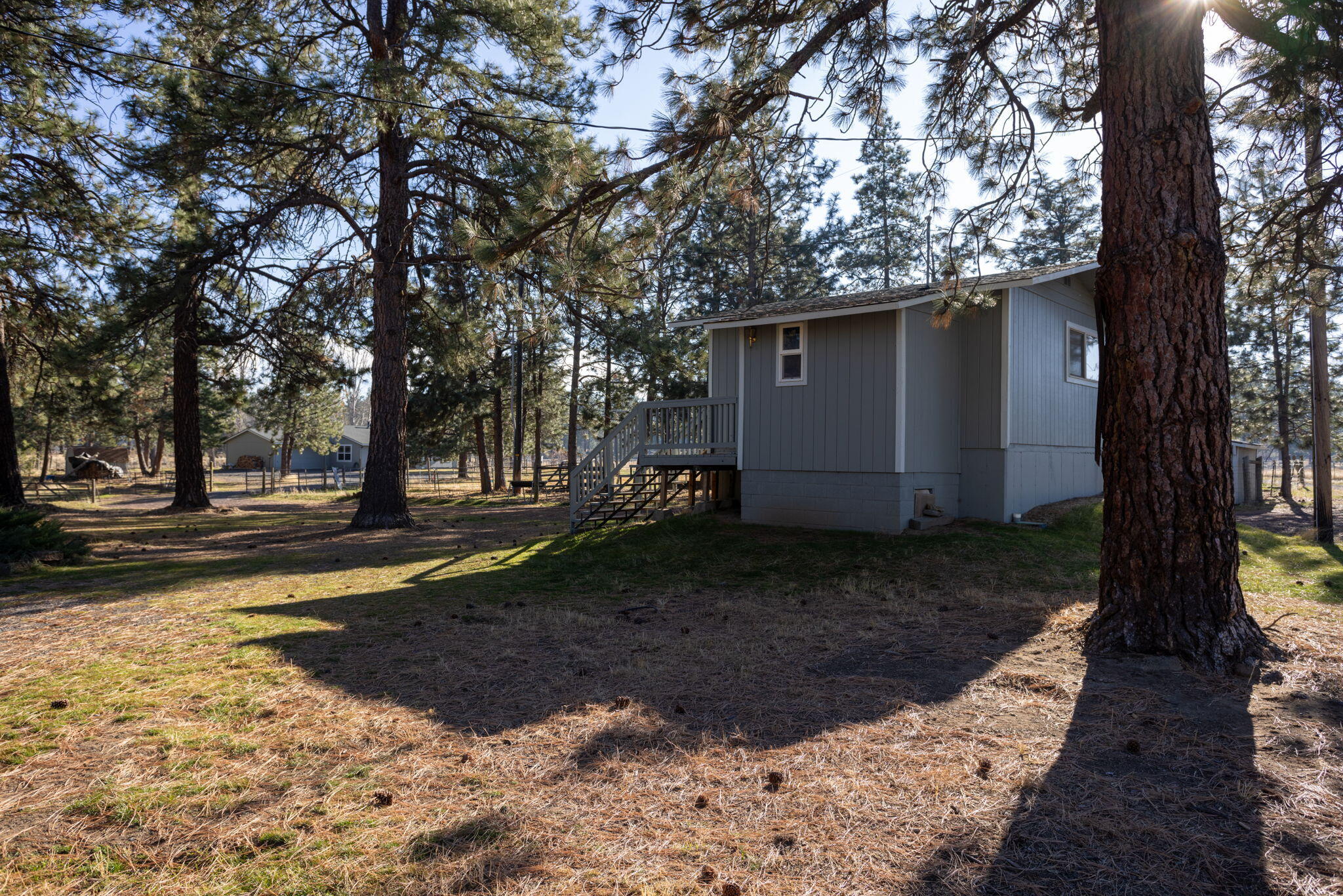 19450 Calico Road Bend, OR 97702 - Photo 38 of 41 a view of a backyard with large trees