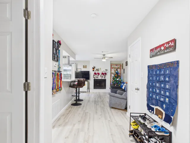 a view of a workspace with furniture and toys