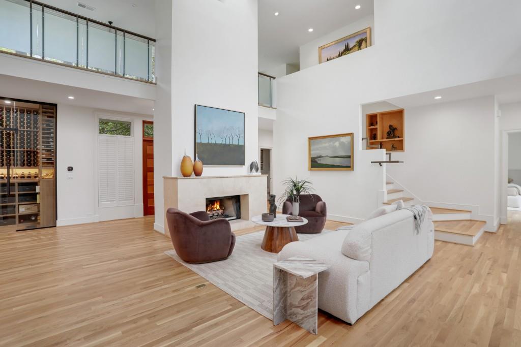 1211 Oakdale Road Northeast Atlanta, GA 30307 - Photo 57 of 67 a living room with fireplace furniture and a wooden floor
