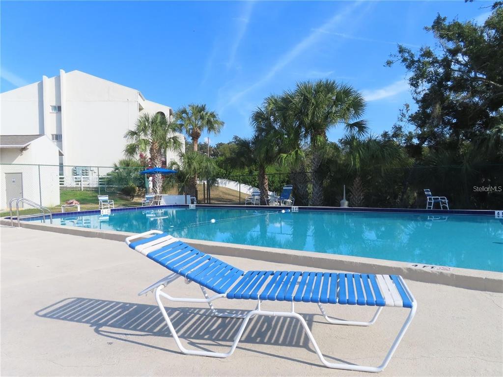 2625 Highway 590, Unit 1932 Clearwater, FL 33759 - Photo 13 of 14 a view of swimming pool with seating space and trees in the background