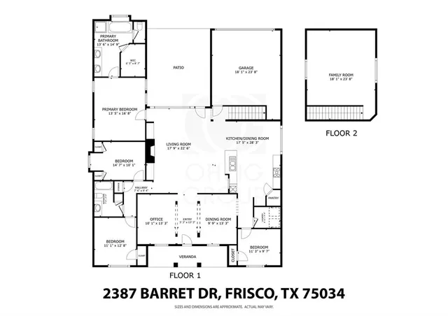 an aerial view of a house with outdoor space