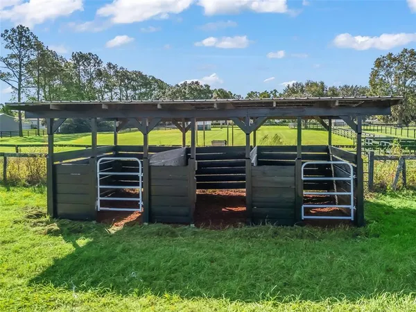 a view of a garden with an outdoor space