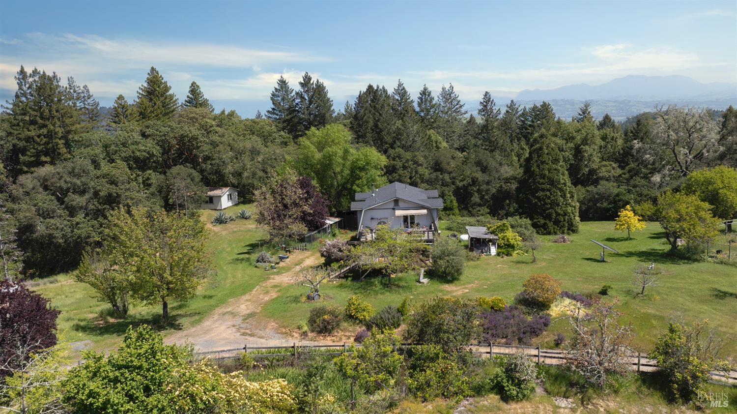 10957 Westside Road Healdsburg, CA 95448 - Photo 22 of 30 an aerial view of residential house with outdoor space