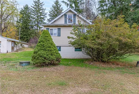 a view of a house with a yard and plant