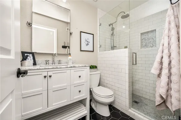 a bathroom with a shower